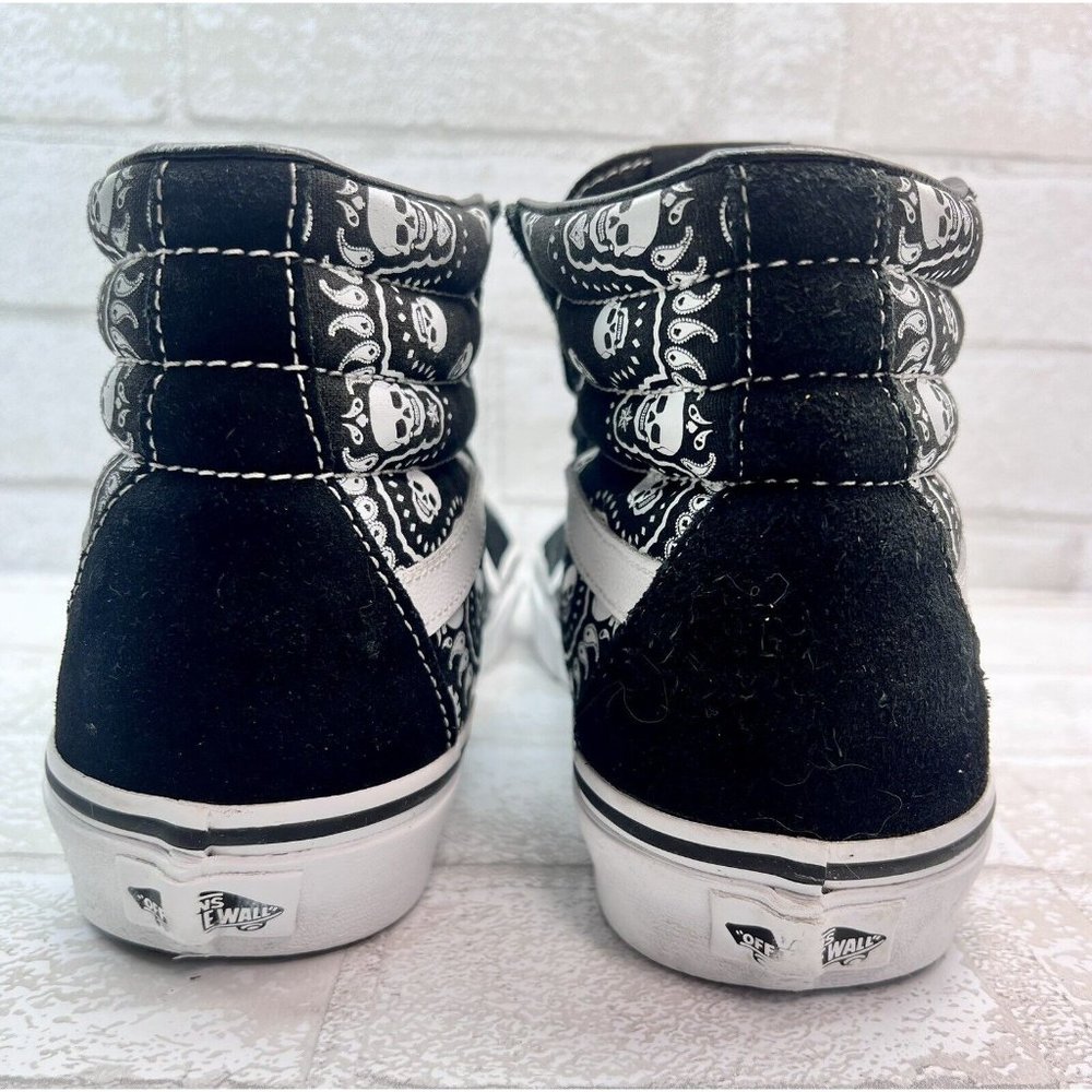 Vans sk8 Hi Skulls Sneaker 508731 Mens 7.5 Black White - Picture 6 of 9